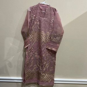 Light Pink Organza 3 piece suit